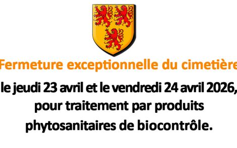 Fermeture exceptionnelle du cimetière