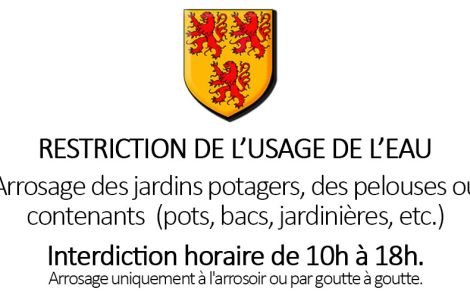 Restriction de l'usage de l'eau