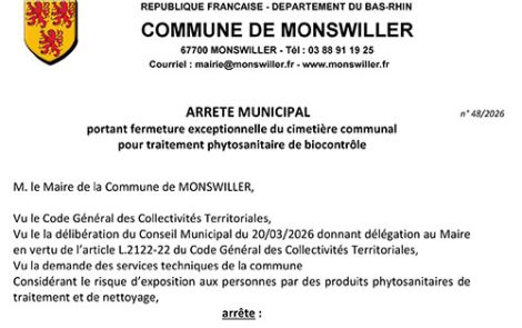 Arrêté portant fermeture du cimetière