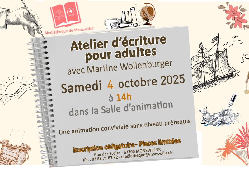 Atelier d'écriture adultes octobre