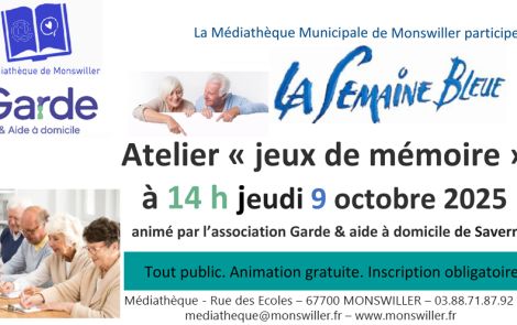 Semaine Bleue - Atelier jeux de mémoire